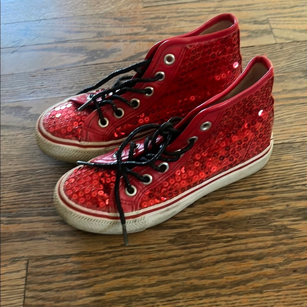 Red Sequin High-Top Sneakers Balera girls shoes